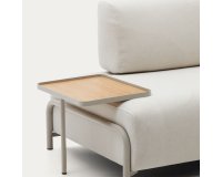 DE_Plateau grand Compo en placage de chêne avec finition naturelle et structure en métal gris.