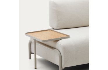 Large Compo tray in oak veneer with natural finish and grey metal structure