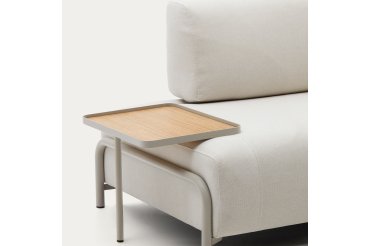 Plateau grand Compo en placage de chêne avec finition naturelle et structure en métal gris.