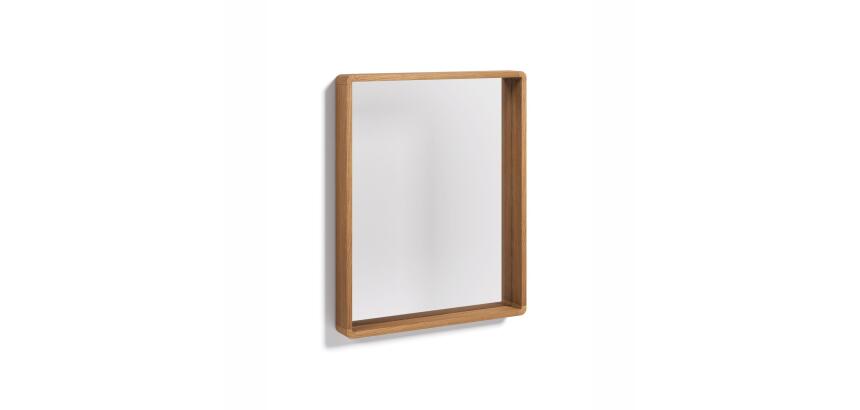 Miroir Kuveni en bois massif de teck 80 x 65 cm