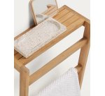 Toallero de pared Kuveni de madera maciza de teca 40 x 63 cm