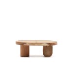 Mesa de centro Mosi de madera maciza de mungur Ø 90 x 60 cm