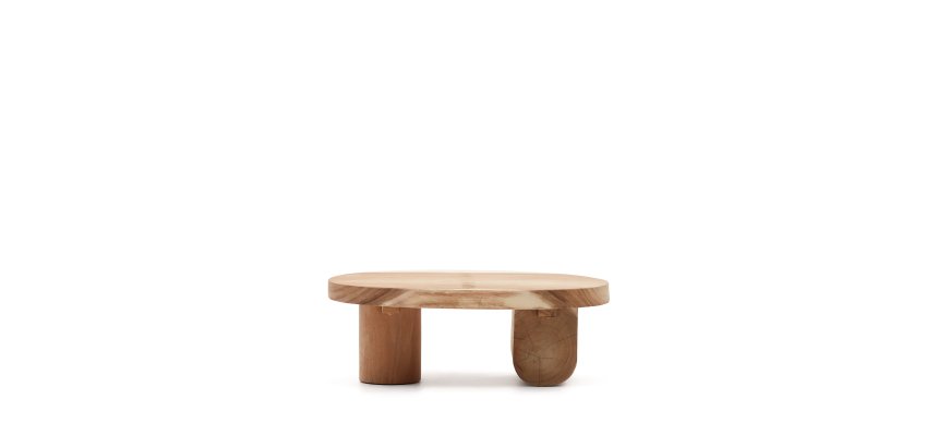 Mesa de centro Mosi de madera maciza de mungur Ø 90 x 60 cm