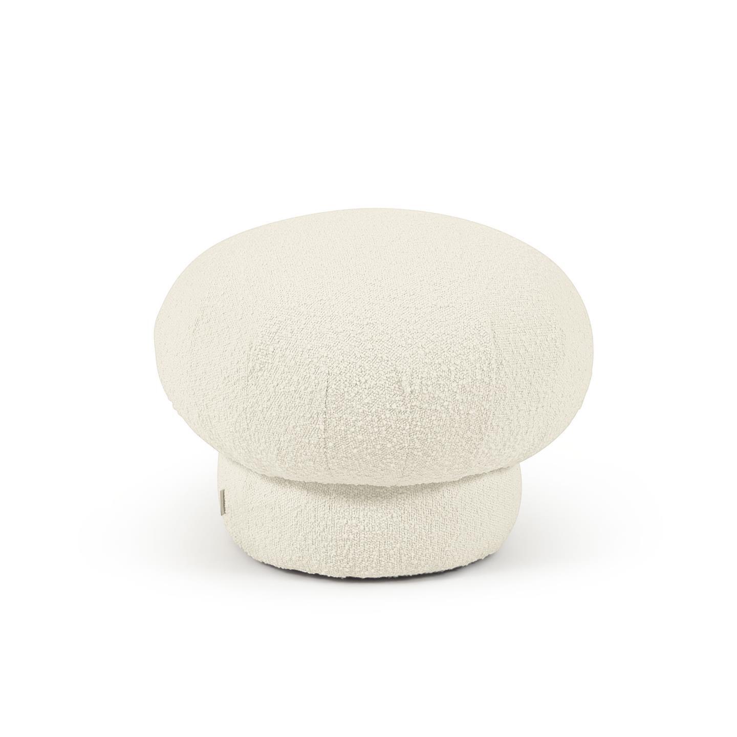 DE_Pouf rond Sarisha bouclette blanc Ø 50 cm