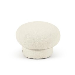 Pouf rond Sarisha bouclette blanc Ø 50 cm