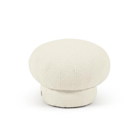 Pouf rond Sarisha bouclette blanc Ø 50 cm