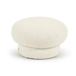 Pouf rond Sarisha bouclette blanc Ø 60 cm