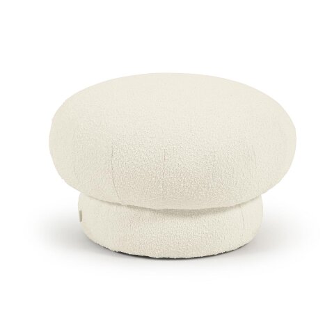 Pouf rond Sarisha bouclette blanc Ø 60 cm