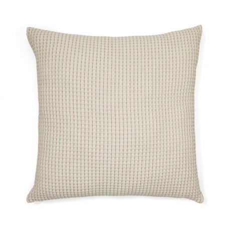 DE_Ensemble Senara de 2 housses de coussin en coton, structurées, finition beige, 45 x 45 cm