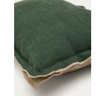 Housse de coussin Sagi 100% lin beige et vert 30 x 50 cm
