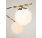 Mahala stalen plafondlamp met messing afwerking en drie matglazen bollen