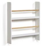 Etagère Gopi en bois de pin massif finition naturelle et blanche 50 x 60 cm