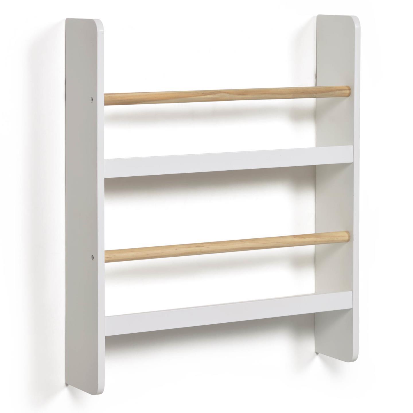 Etagère Gopi en bois de pin massif finition naturelle et blanche 50 x 60 cm