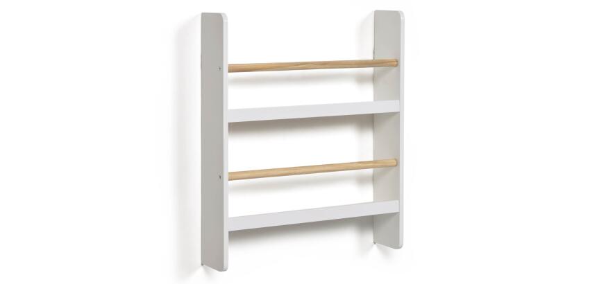 Estantería Gopi de madera maciza de pino acabado natural y blanco 50x60 cm