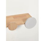 Diti shelf in solid natural pine and white and turquoise MDF 60 x 26 cm