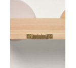 Diti shelf in solid natural pine and white and turquoise MDF 60 x 26 cm