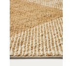 Tapis Maelan en jute et coton à carreaux naturel  160 x 230 cm