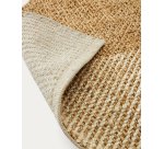 Tapis Maelan en jute et coton à carreaux naturel  160 x 230 cm