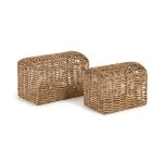 Lot Xuliana de 2 malles en fibres naturelles finition naturelle