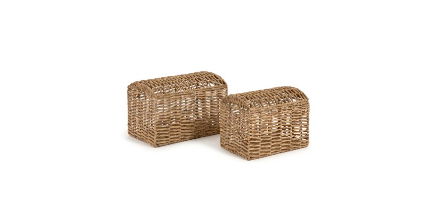 Lot Xuliana de 2 malles en fibres naturelles finition naturelle