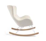 Fauteuil à bascule Vania bouclette blanc