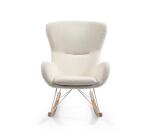 Fauteuil à bascule Vania bouclette blanc