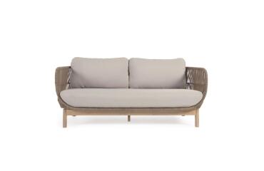 Sofá Catalina 3 plazas de cuerda y madera maciza de acacia 170 cm FSC