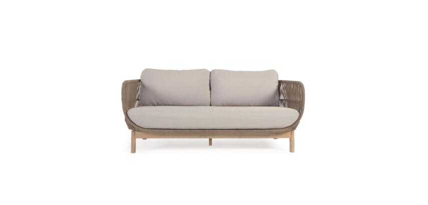 Canapé Catalina 3 places corde et bois massif d'acacia 170 cm