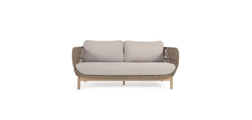 Canapé Catalina 3 places corde et bois massif d'acacia 170 cm