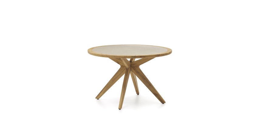Table ronde Julieta en polyciment et bois d'acacia Ø 120 cm