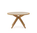 Table ronde Julieta en polyciment et bois d'acacia Ø 120 cm