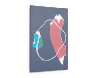 Zoeli blauw en rood abstract canvas 60 x 90 cm