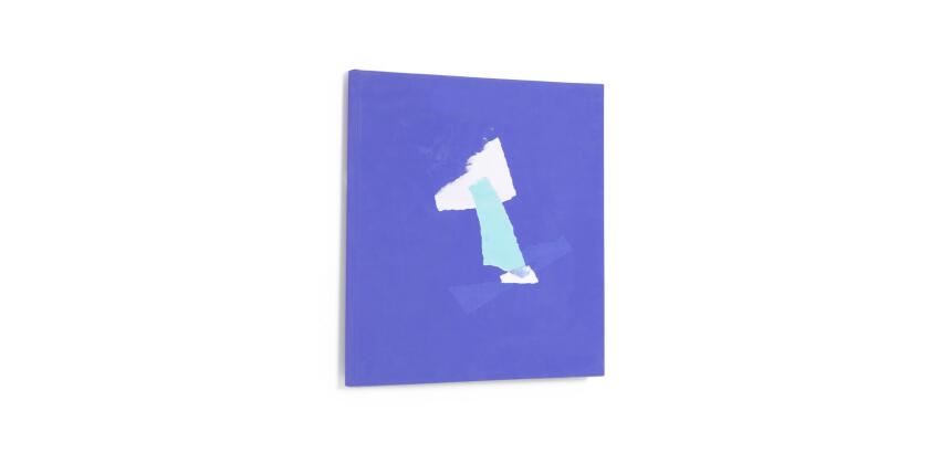 Lienzo abstracto Zoeli azul 50 x 50 cm