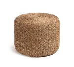 Repose-pieds rond Someina en fibres naturelles Ø 40 cm