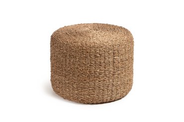 Repose-pieds rond Someina en fibres naturelles Ø 40 cm