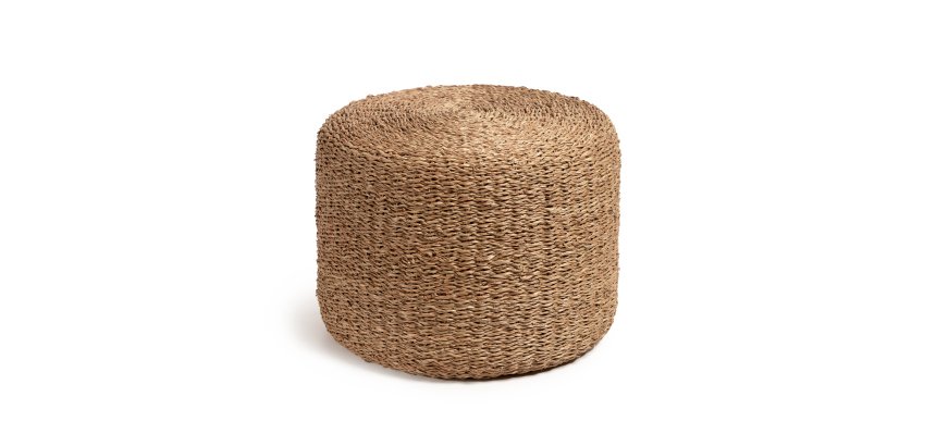 Repose-pieds rond Someina en fibres naturelles Ø 40 cm