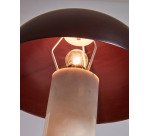 Zorione table lamp in white marble and metal, with a painted brown finish