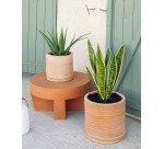 Table basse ronde Vilena en terre cuite de Ø 60 cm