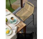 Tabouret Lambton corde et acier H.62 cm