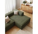 Canapé Blok 2 Plätze, rechte Ottomane, grün, 240 cm.