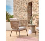 Sillón Nadin de cuerda y patas de acero galvanizado