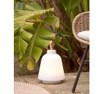 Lámpara de mesa Udiya de polietileno y metal con acabado blanco