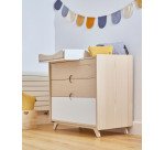 Table à langer Nunila en panneaux MDF blanc 72 x 55 cm