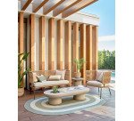 Sillón Nadin de cuerda y patas de acero galvanizado