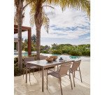 Table de jardin extensible Zaltana en aluminium marron mat 140 (200) x 90 cm