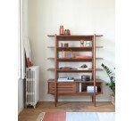 Étagère Carolin en bois plaqué de noyer 130 x 169 cm