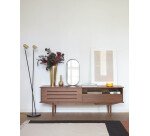 Lámpara de pie Clemence de metal negro y pantallas con acabado dorado