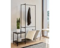 Burro para ropa con banqueta Galatia de melamina y acero con acabado negro 100 x 150 cm