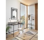 Penderie murale Galatia en mélaminé et métal laqué noir 60 x 162 cm