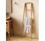 Porte-serviettes Uliana en bois de teck massif finition naturelle 50 x 160 cm